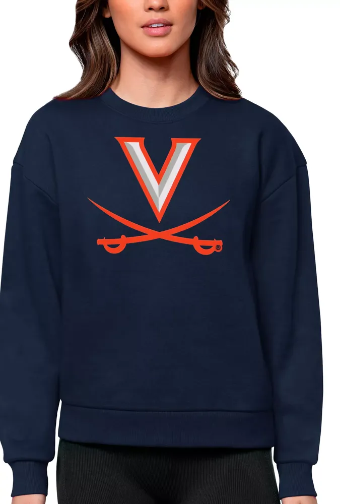 Antigua Women's Virginia Cavaliers Navy Victory Crew Sweatshirt