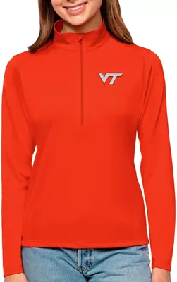 Antigua Women's Virginia Tech Hokies Burnt Orange Tribute Quarter-Zip Pullover