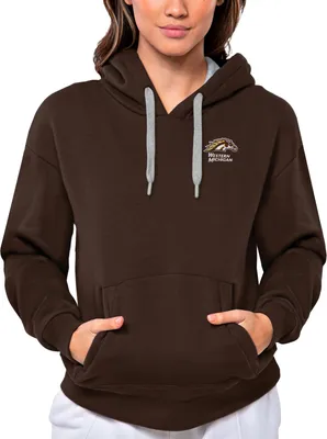 Antigua Women's Western Michigan Broncos Brown Victory Pullover Hoodie