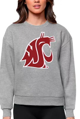 Antigua Women's Washington State Cougars Grey Heather Victory Crew Sweatshirt