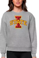 Antigua Women's Iowa State Cyclones Grey Heather Victory Crew Sweatshirt