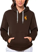 Antigua Women's Wyoming Cowboys Brown Victory Pullover Hoodie