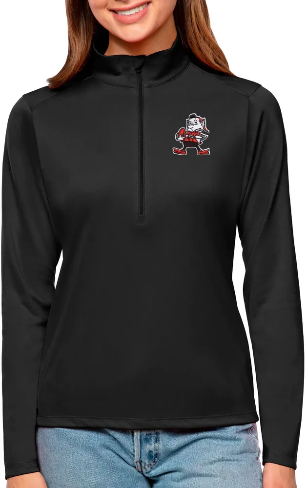 Antigua Women's Cleveland Browns Tribute Quarter-Zip Pullover