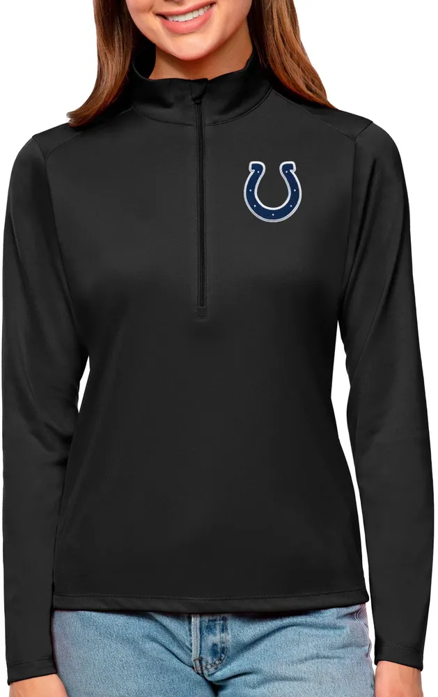 Antigua Women's Indianapolis Colts Tribute Black Quarter-Zip Pullover