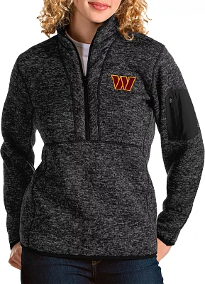 Antigua Women's Washington Commanders Fortune Black Quarter-Zip Pullover