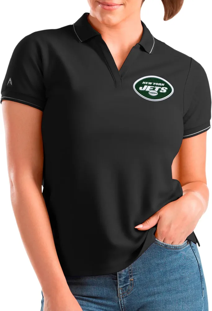 Antigua Women's New York Jets Affluent Black/Silver Polo