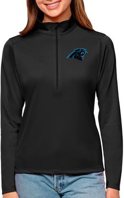 Antigua Women's Carolina Panthers Tribute Black Quarter-Zip Pullover