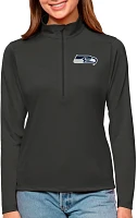 Antigua Women's Seattle Seahawks Tribute Grey Quarter-Zip Pullover