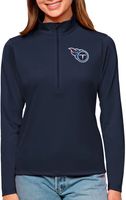 Antigua Women's Tennessee Titans Tribute Navy Quarter-Zip Pullover