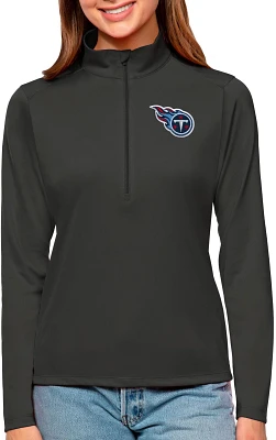 Antigua Women's Tennessee Titans Tribute Grey Quarter-Zip Pullover