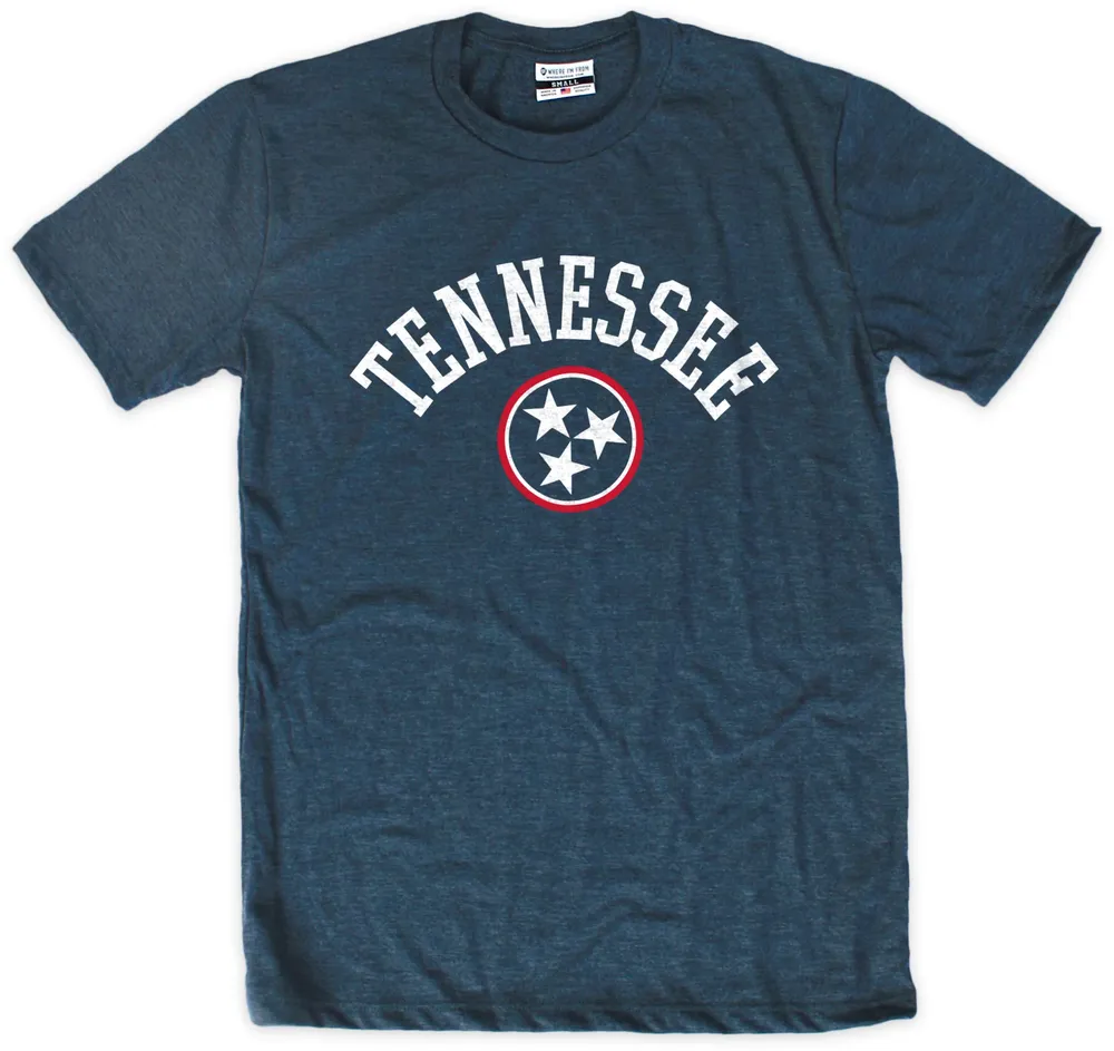 Where I'm From Tennessee Tri-Star Arch Navy T-Shirt