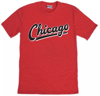 Where I'm From Chicago Script Red T-Shirt