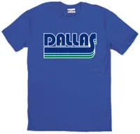 Where I'm From Adult Dallas 70s Script Royal T-Shirt