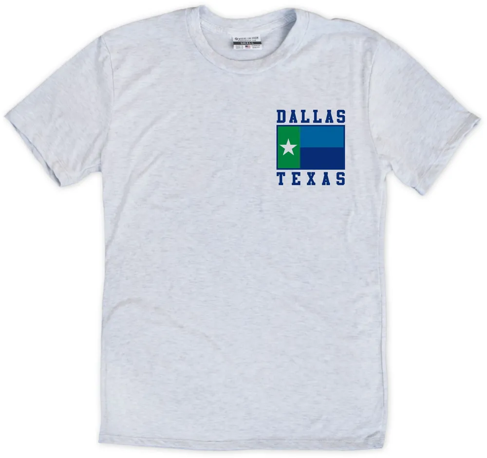 Where I'm From Adult Dallas State Flag White T-Shirt