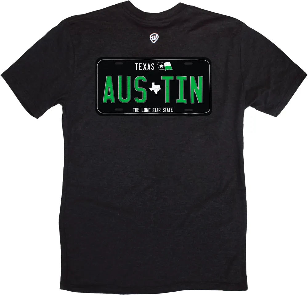 Where I'm From Adult Austin Black License Plate T-Shirt