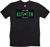 Where I'm From Adult Austin Black License Plate T-Shirt