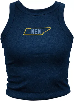 Where I'm From Women's Memphis State Outline Cropped Tank Top
