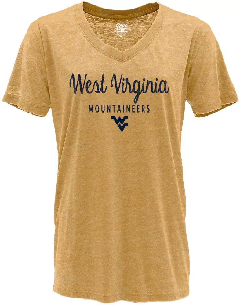 Blue 84 Women's West Virginia Mountaineers Mustard Script T-Shirt