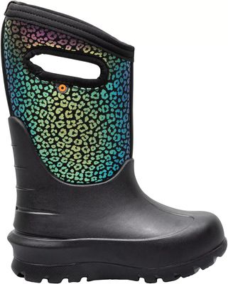 Bogs Kids' Neo Classic Rainbow Leopard Waterproof Winter Boots