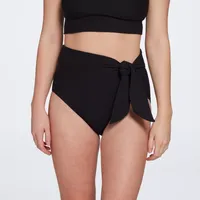 CALIA Women's High Waisted Textured Side Tie Swim Bottom