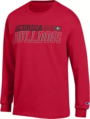 Champion Men's Georgia Bulldogs Red Jersey Longsleeve T-Shirt