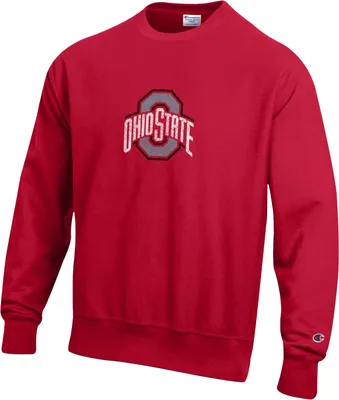 Champion Men's Ohio State Buckeyes Scarlet Reverse Weave Crew Sweatshirt