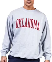 Champion Men's Big & Tall Oklahoma Sooners Grey Reverse Weave Crew Sweatshirt