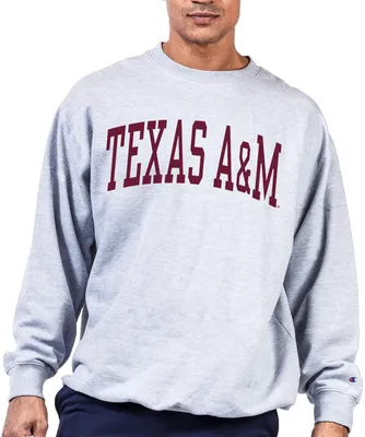 Champion Men's Big & Tall Texas A&M Aggies Grey Reverse Weave Crew Sweatshirt