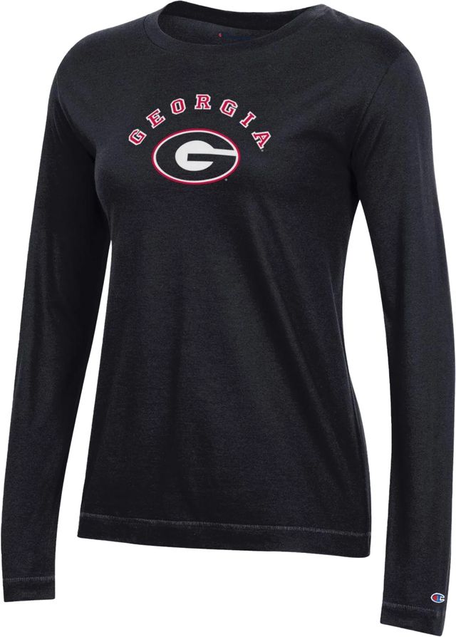 Women's Champion Black Georgia Bulldogs Cropped Boyfriend T-Shirt