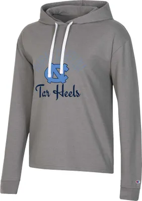 Champion Women's North Carolina Tar Heels Gray French Terry Cropped Pullover Hoodie