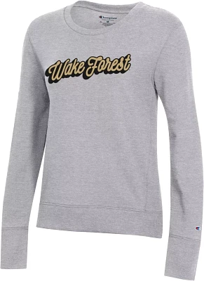 Champion Women's Wake Forest Demon Deacons Light Grey University 2.0 Crew Sweater