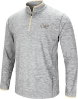 Colosseum Men's Georgia Tech Yellow Jackets Gray Rival Poly 1/4 Zip Jacket