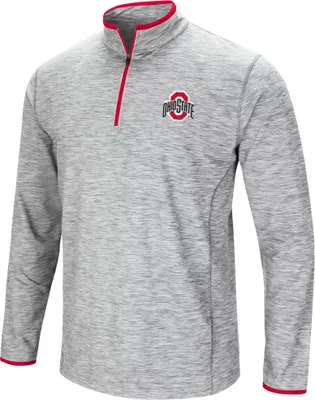 Colosseum Men's Ohio State Buckeyes Gray Rival Poly 1/4 Zip Jacket