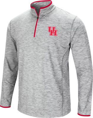 Colosseum Men's Houston Cougars Grey Slub 1/4 Zip Jacket