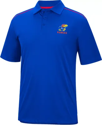 Colosseum Men's Kansas Jayhawks Blue Polo