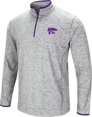 Colosseum Men's Kansas State Wildcats Gray Rival Poly 1/4 Zip Jacket