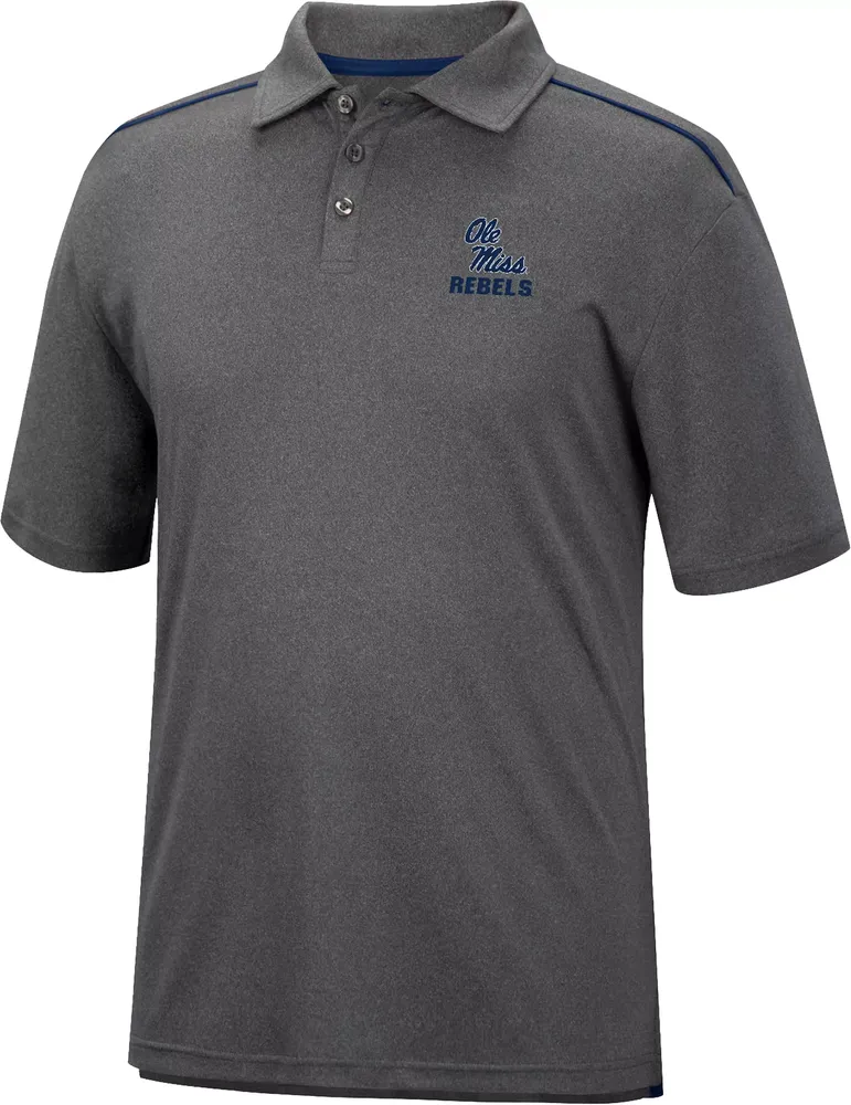 Colosseum Men's Ole Miss Rebels Gray Polo