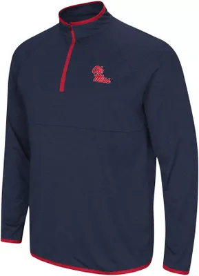 Colosseum Men's Ole Miss Rebels Blue Rival 1/4 Zip Jacket