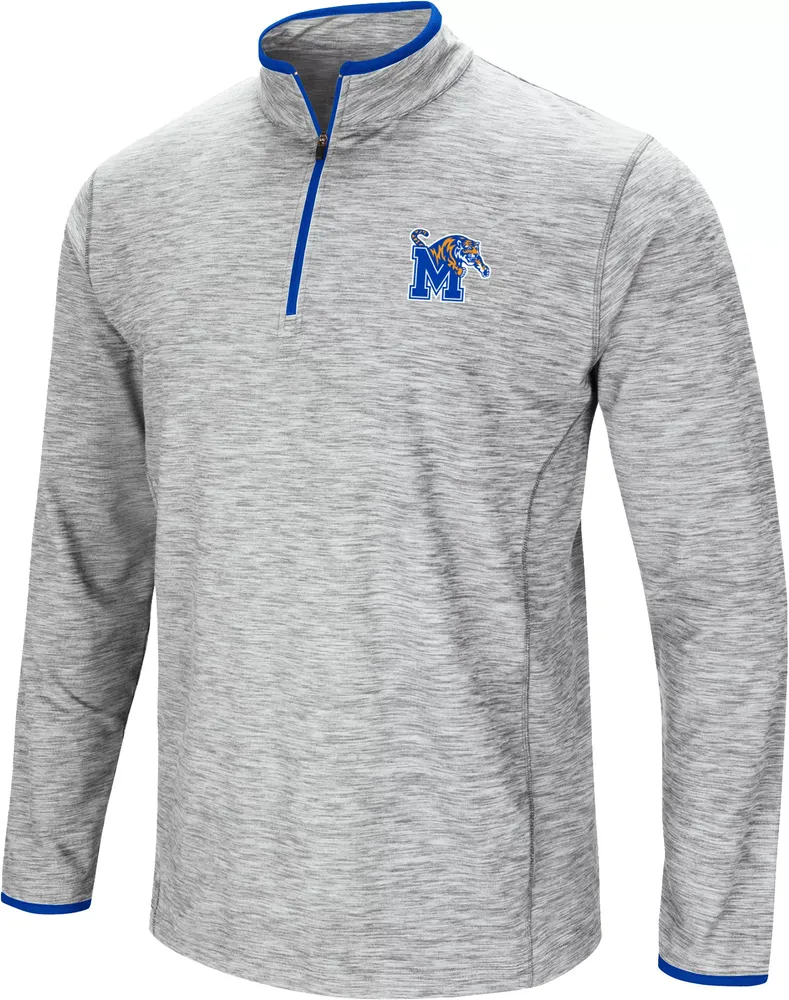 Colosseum Men's Memphis Tigers Gray Rival Poly 1/4 Zip Jacket