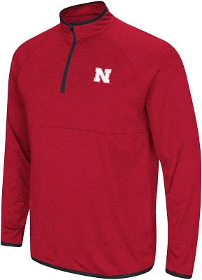 Colosseum Men's Nebraska Cornhuskers Scarlet Rival 1/4 Zip Jacket