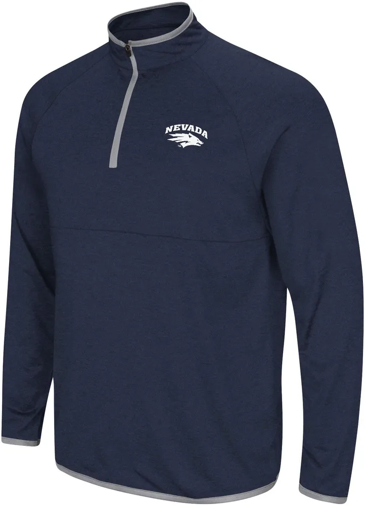 Colosseum Men's Nevada Wolf Pack Blue Rival 1/4 Zip Jacket