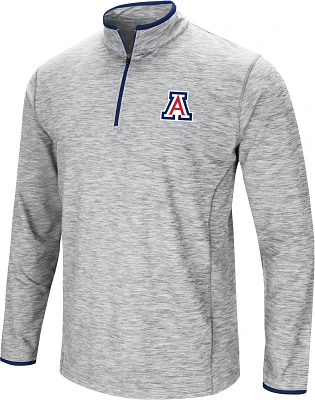 Colosseum Men's Arizona Wildcats Gray Rival Poly 1/4 Zip Jacket