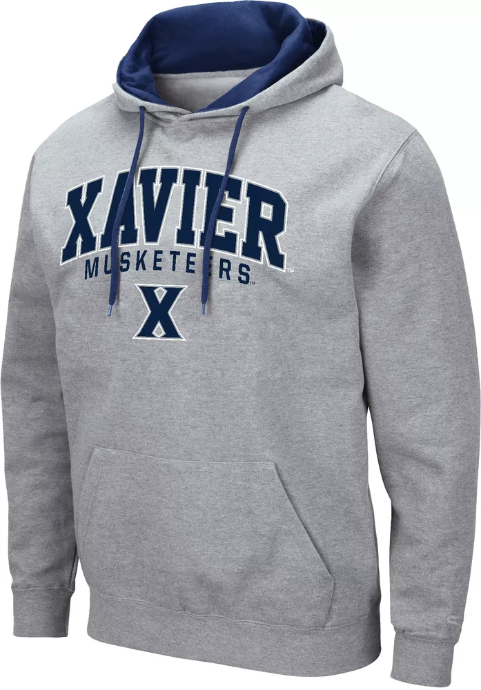 Colosseum Men's Xavier Musketeers Silver Hoodie