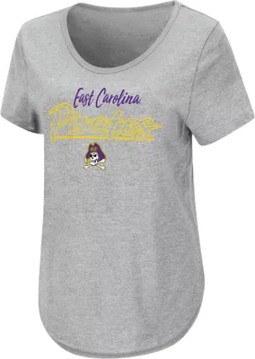 Colosseum Women's East Carolina Pirates Gray Promo T-Shirt