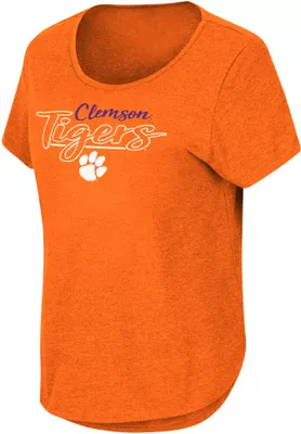 Colosseum Women's Clemson Tigers Orange Curved Hem T-Shirt