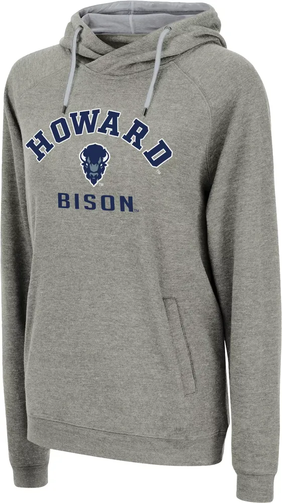 Colosseum Women's Howard Bison Heather Grey Crossover Pullover Hoodie