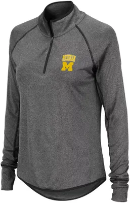 Colosseum Women's Michigan Wolverines Grey Stingray ¼ Zip