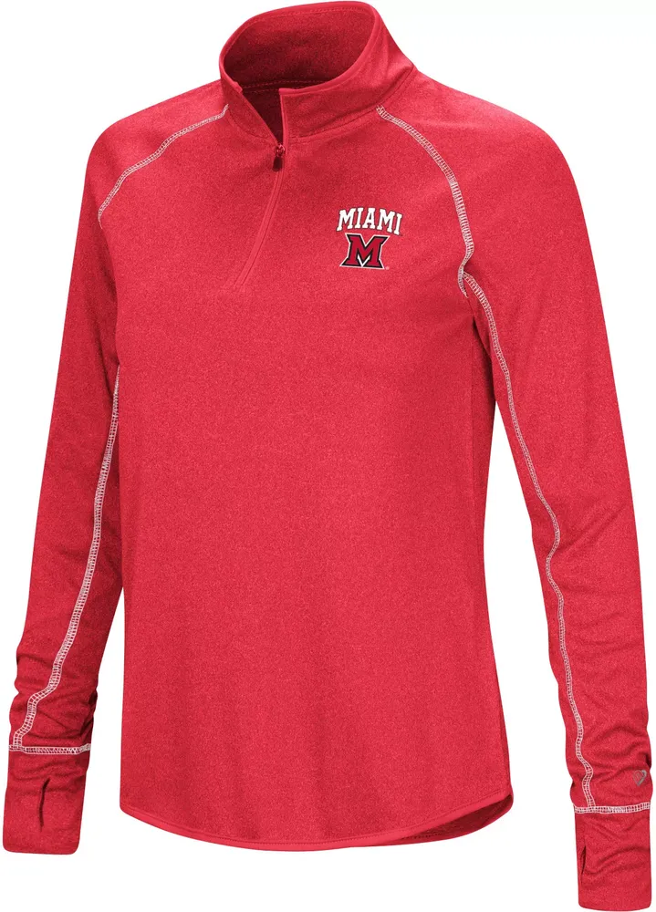 Colosseum Women's Miami RedHawks  Red Stingray 1/4 Zip Jacket