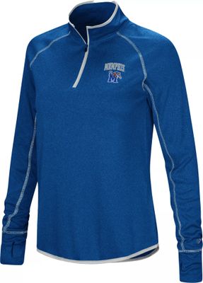 Colosseum Women's Memphis Tigers Blue Stingray 1/4 Zip Jacket