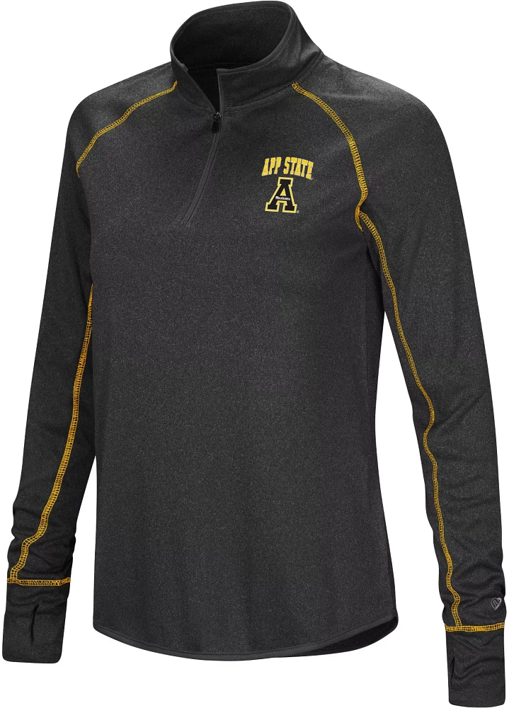 Colosseum Women's Appalachian State Mountaineers Black Stingray 1/4 Zip Jacket